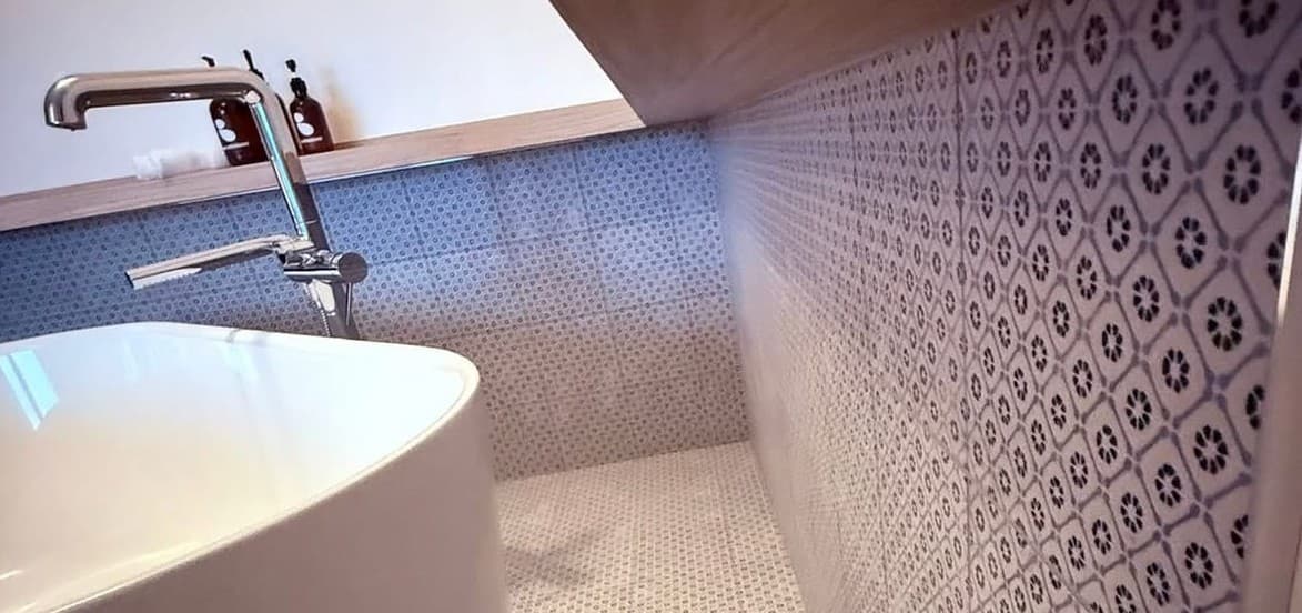 Rénovation · Intérieur Salle de bain bleue