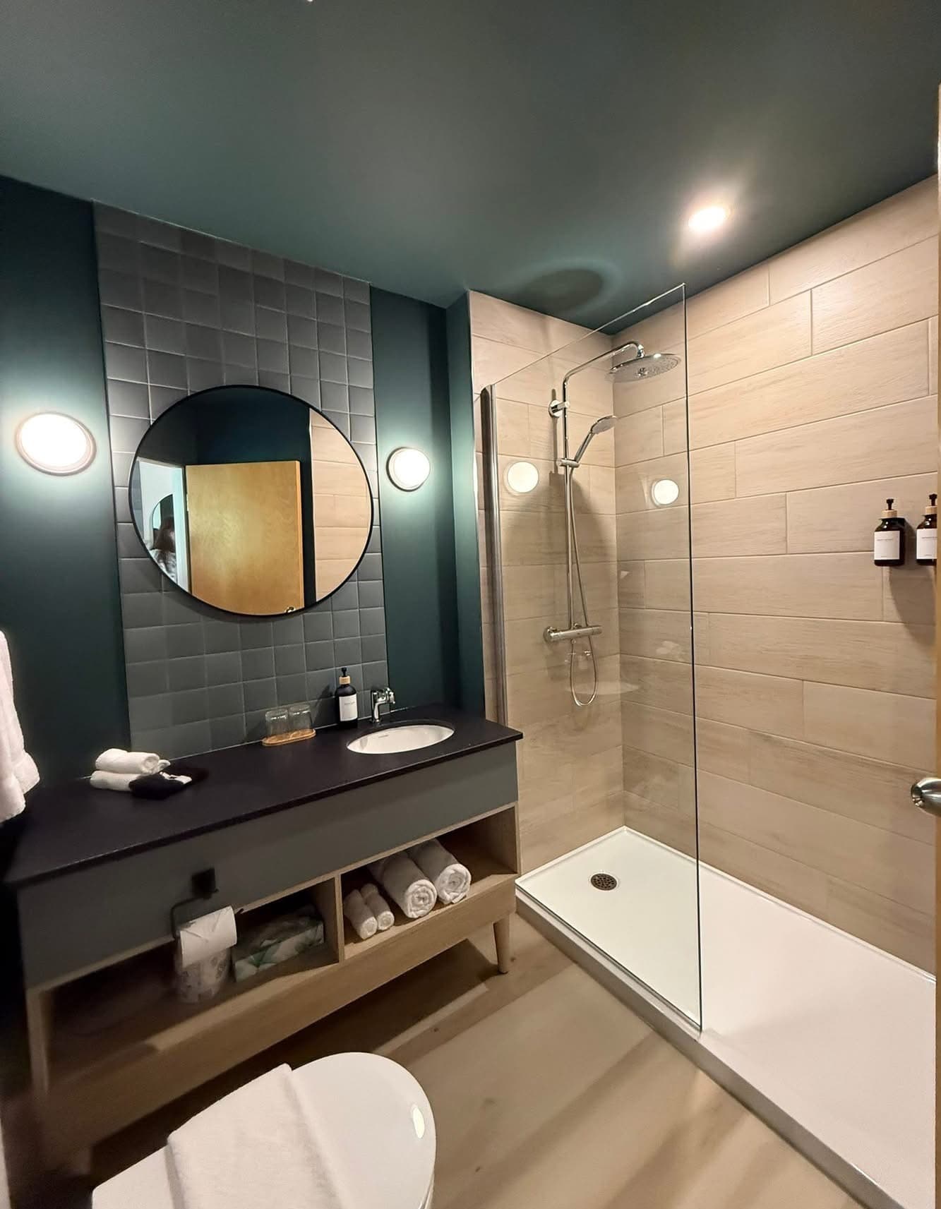 Rénovation · Intérieur Salle de bain verte